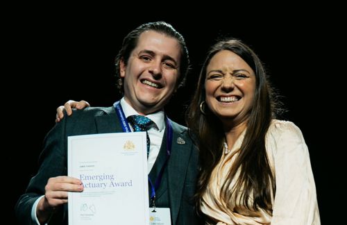 Jake Iveson and Alice Boreman at the GI Board Awards 2025