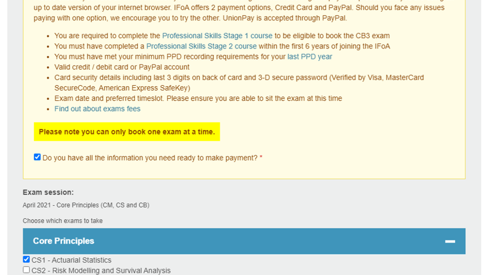 exam-booking-process