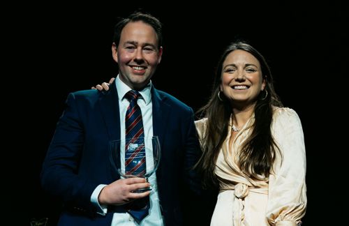 Cian Creedon and Alice Boreman at the GI Board Awards 2025
