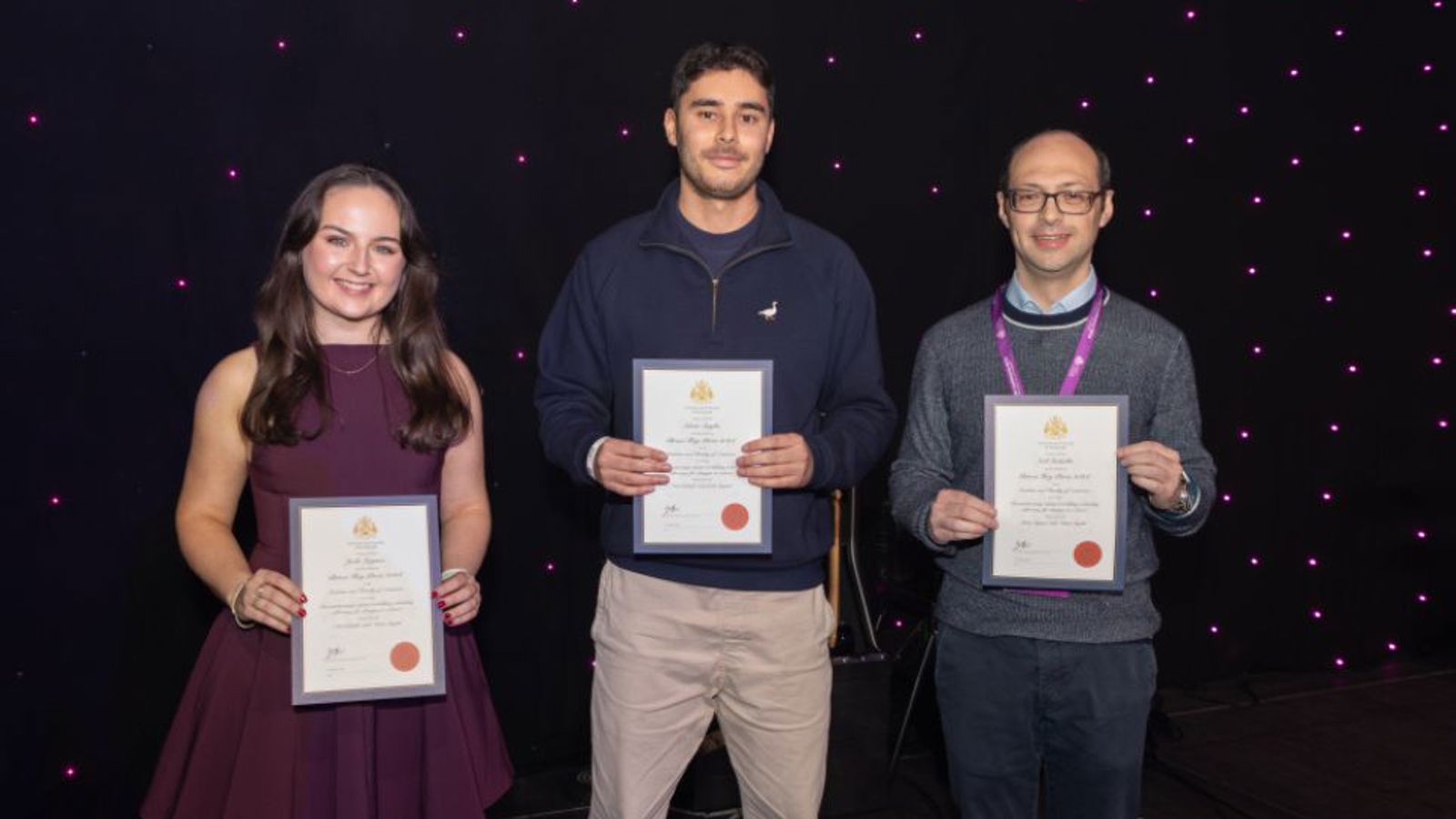 Brian Hey prize winners 2024 holding their awards
