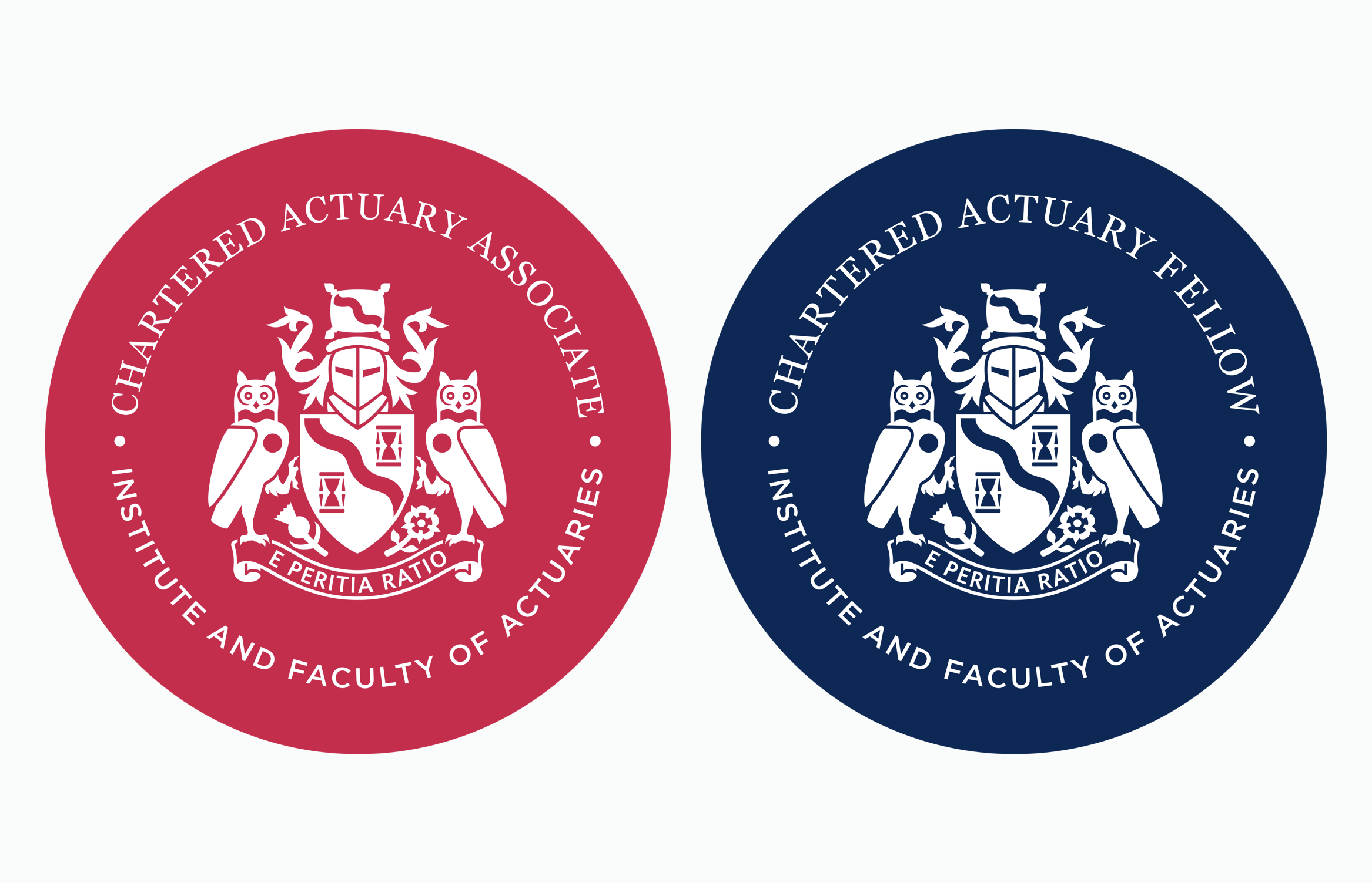 Badges for Chartered Actuary Associate and Chartered Actuary Fellow