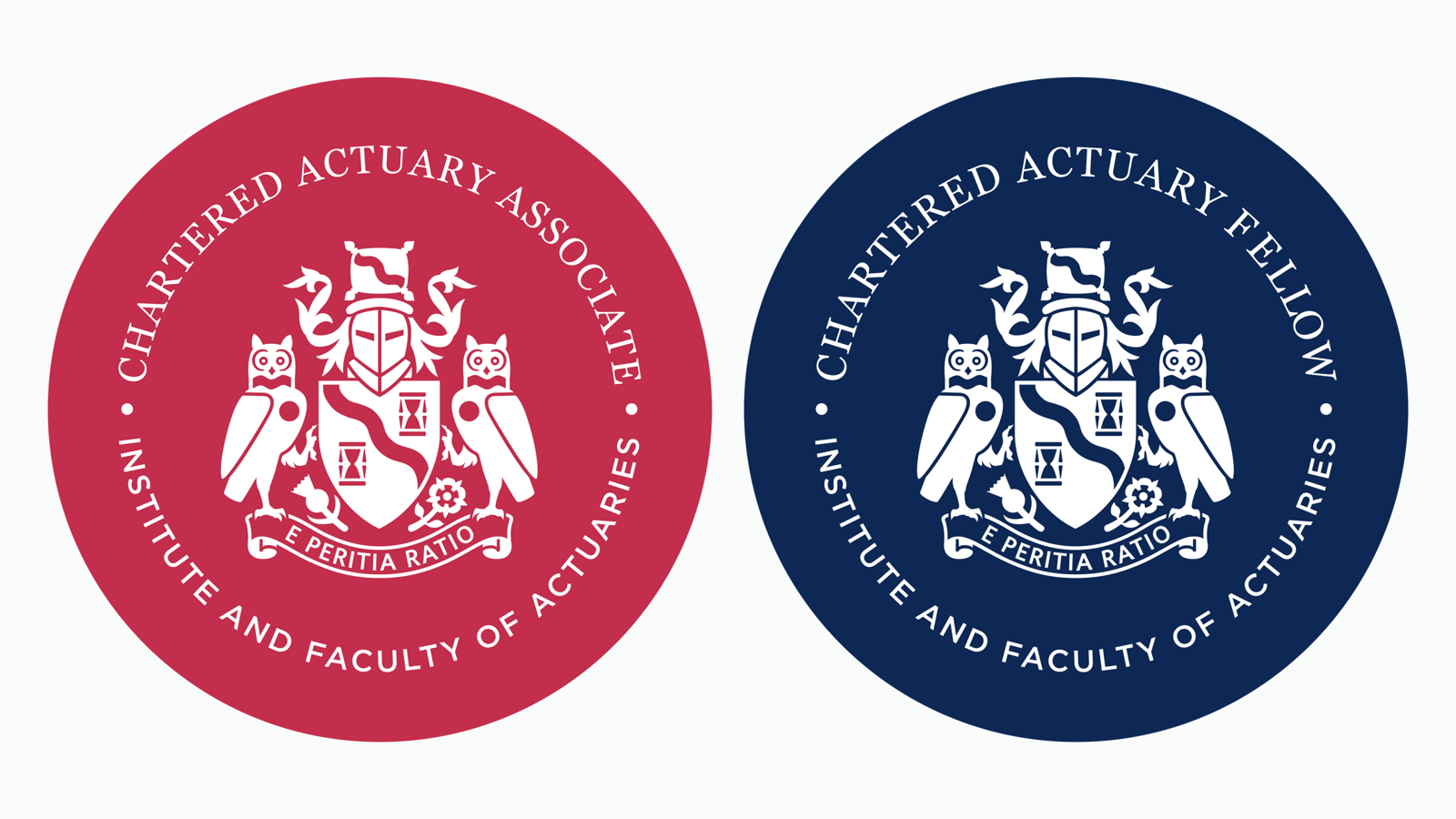 Badges for Chartered Actuary Associate and Chartered Actuary Fellow