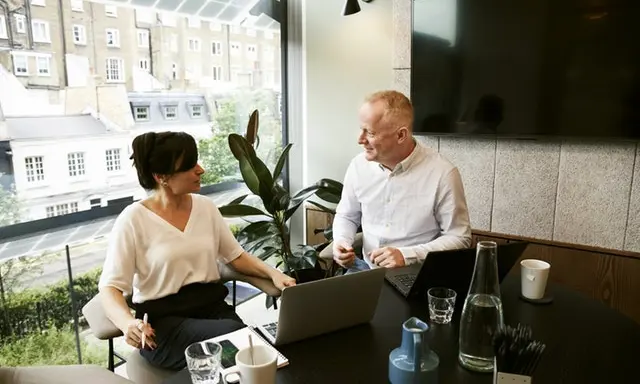 Man and woman discussing